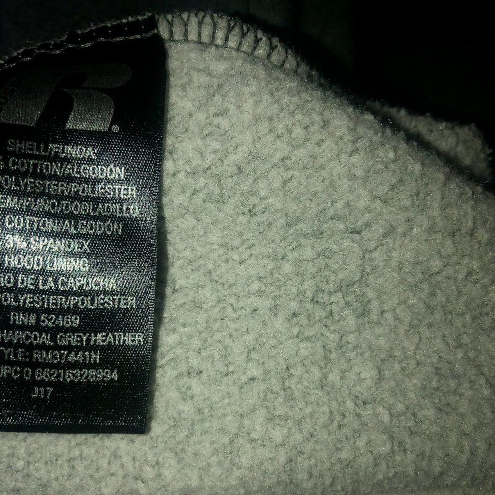 Russell Athletic Hooded Sweatshirt (Gray/Lime Green) - Picture 5 of 6